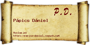 Pápics Dániel névjegykártya